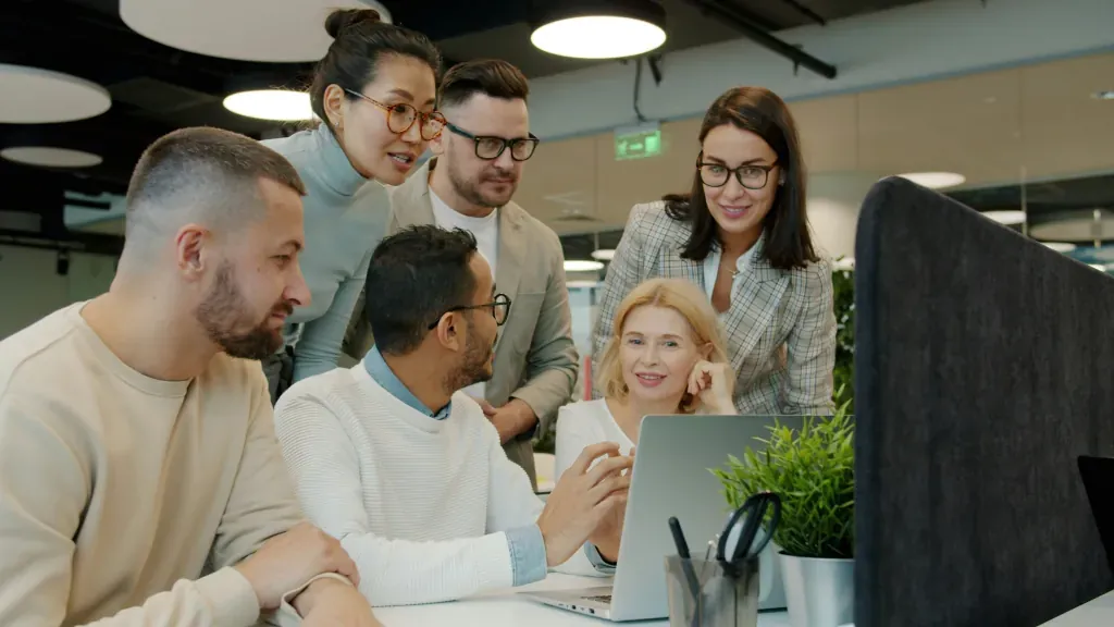 Teammeeting am Laptop