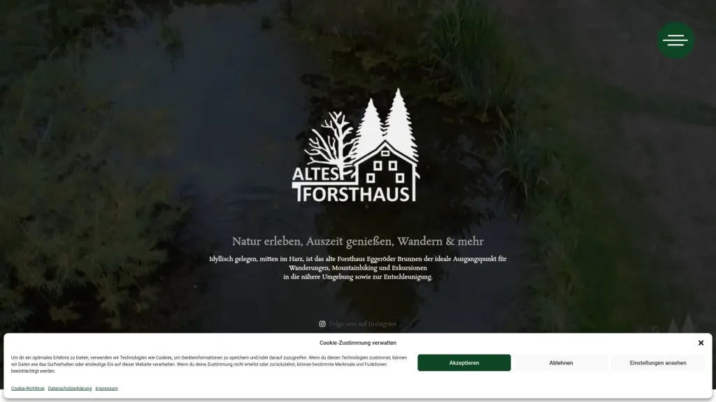 Referenzprojekt Altes Forsthaus Eggeröder Brunnen – Vorschau der Webseite
